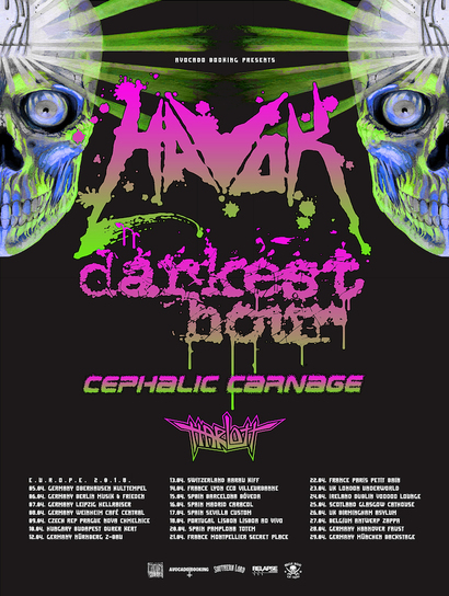 Darkest Hour announce European tour with Havok, Cephalic Carnage and Harlott